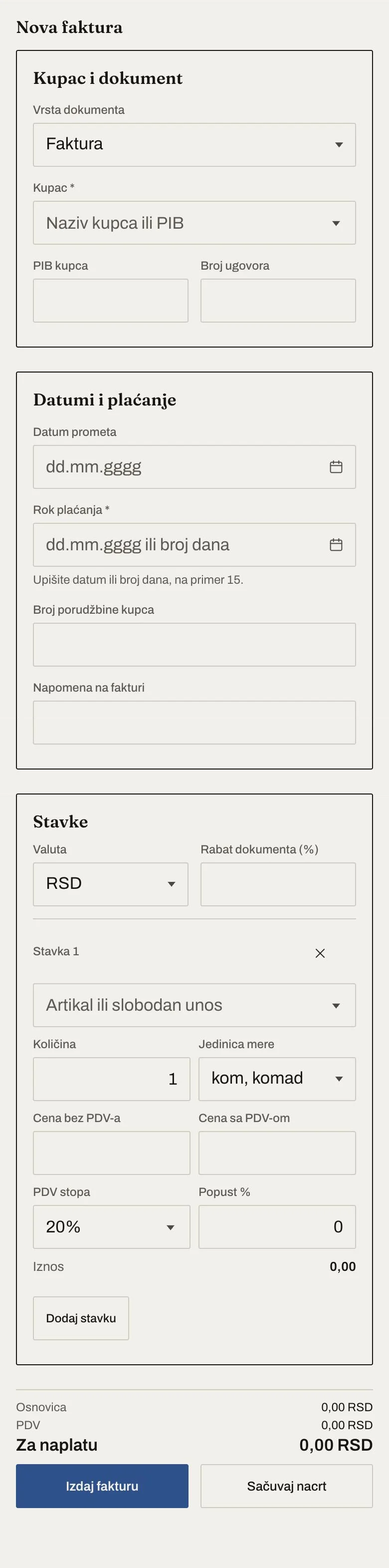 Nova faktura
