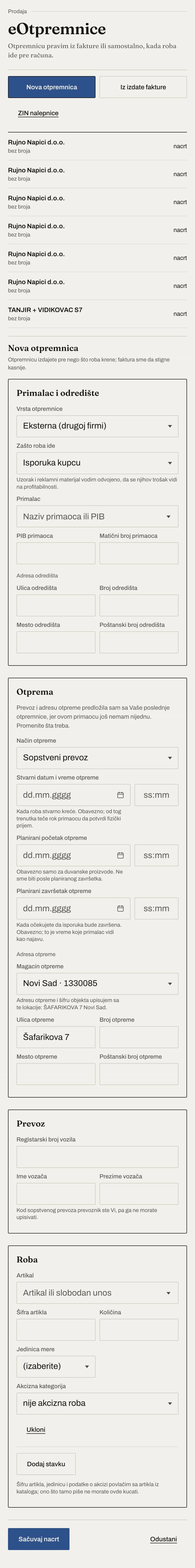 eOtpremnica