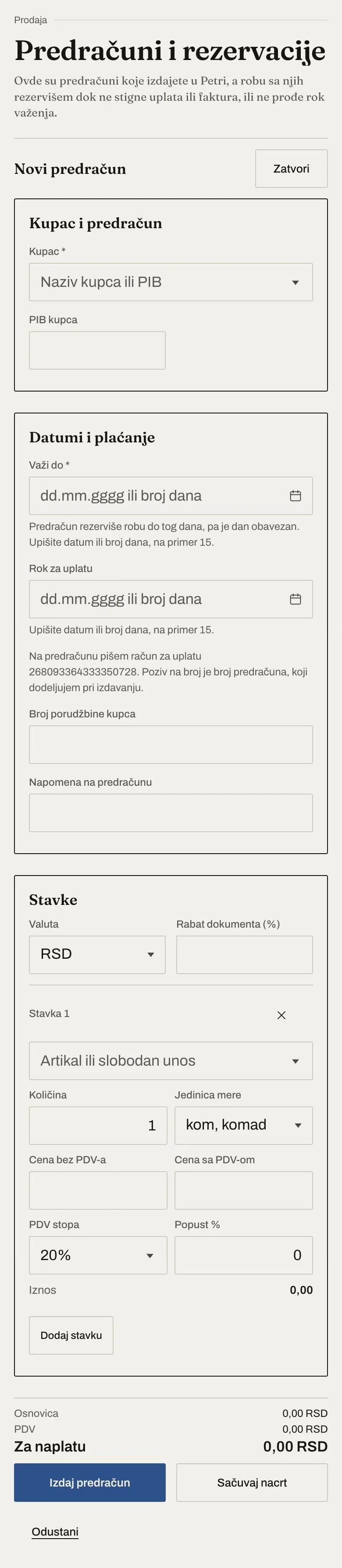 Novi predračun